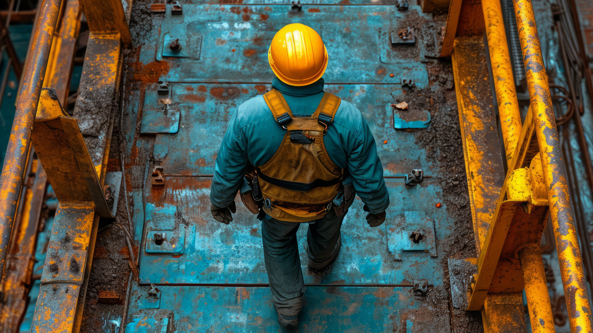 Worker in hard hat walks through construction site. Construction industry needs safe workers